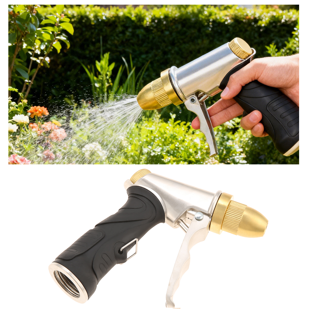 Garden Hose Nozzle - Metal Garden Hose Spray Nozzle with