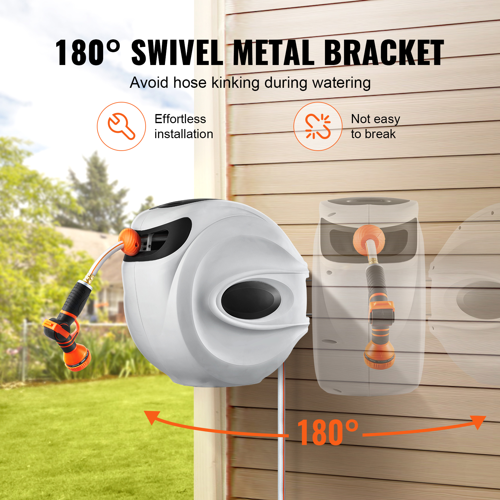 Garden Hose Nozzle - Retractable Hose Reel Water Hose Reel