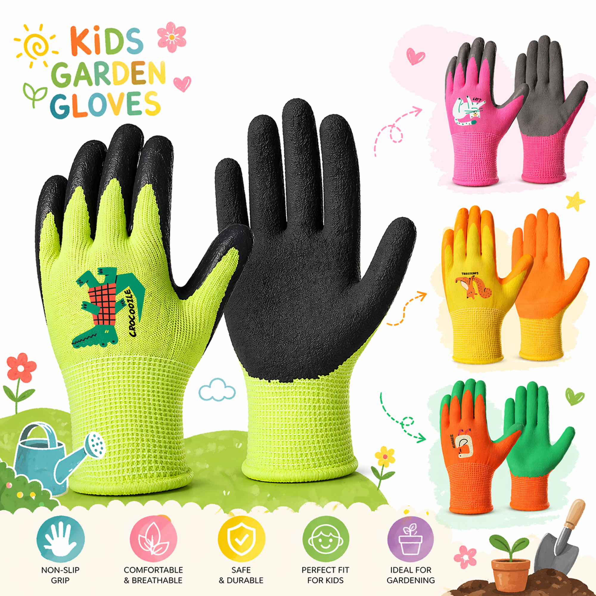 4 Pairs Kids Gardening Gloves  – Gardening Tools For Beginners Bewertung und Preis