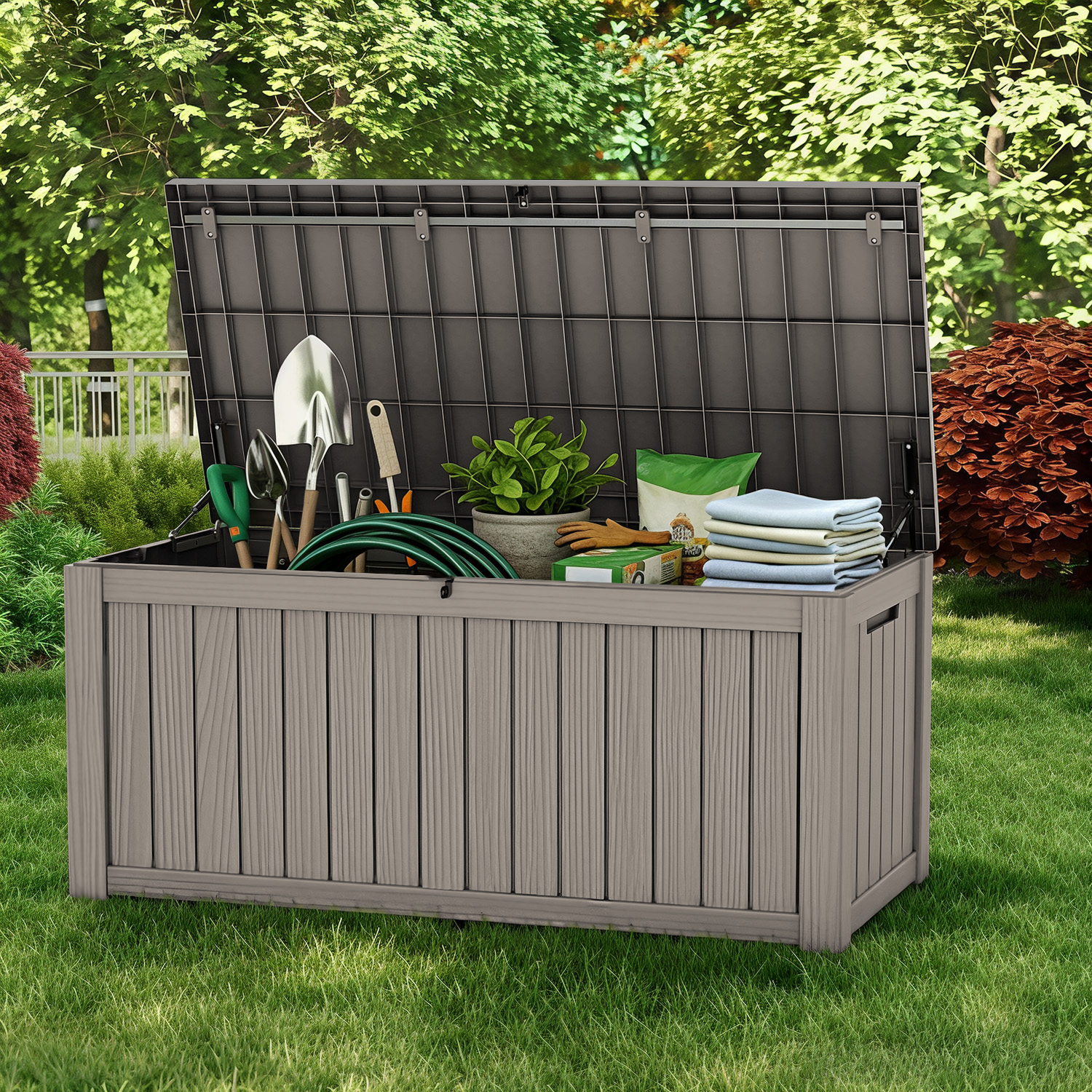 120 Gallon Outdoor Deck Box, L – Gardening Tools Organizer Bewertung und Preis